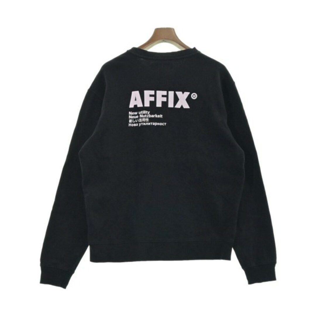 AFFIX(アフィックス)のAFFIX アッフィクス スウェット L 黒x白 【古着】【中古】 メンズのトップス(スウェット)の商品写真