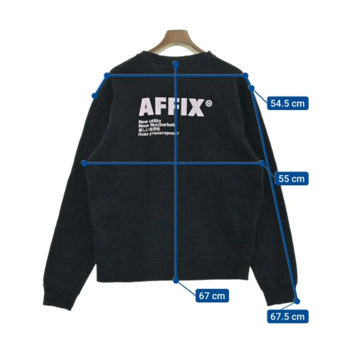 AFFIX(アフィックス)のAFFIX アッフィクス スウェット L 黒x白 【古着】【中古】 メンズのトップス(スウェット)の商品写真