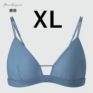 ユニクロ(UNIQLO)のユニクロ ワイヤレスブラ　シアー XL ブルー 青 マメ クロゴウチ ブラジャー(ブラ)