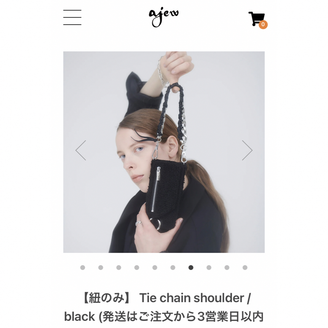 ajew(エジュー)のエジュー　TIE  chain  ストラップ　ブラック　未使用 スマホ/家電/カメラのスマホアクセサリー(ストラップ/イヤホンジャック)の商品写真