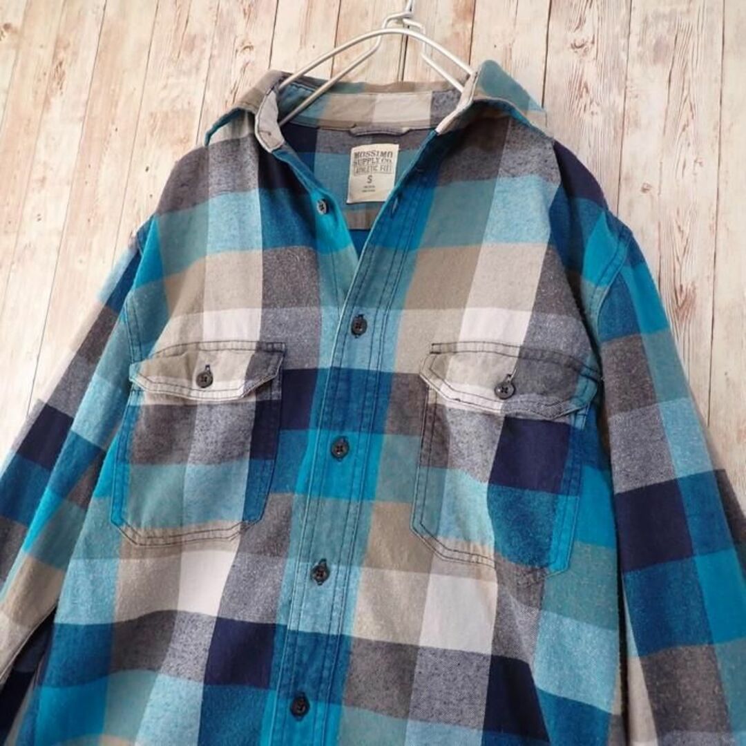 MOSSIMO(モッシモ)のUS アメリカ 輸入 古着 チェック 柄 ネルシャツ ブルー 系 フランネル メンズのトップス(シャツ)の商品写真