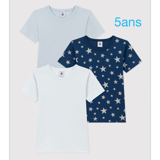 プチバトー(PETIT BATEAU)のプチバトー　新品　半袖　Tシャツ　３枚組　5ans/110cm(Tシャツ/カットソー)