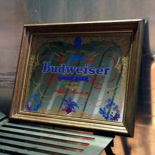 【パブミラー】1970s’ Budweiser Mirror　バドワイザー