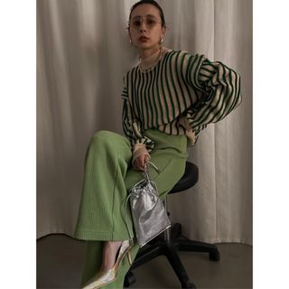 アメリヴィンテージ(Ameri VINTAGE)のRELAXY KNIT RIB PANTS(カジュアルパンツ)