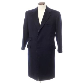 【中古】ジャンニ カンパーニャ GIANNI CAMPAGNA カシミヤ系 チェスターフィールドコート ネイビー【サイズ50】【メンズ】(チェスターコート)