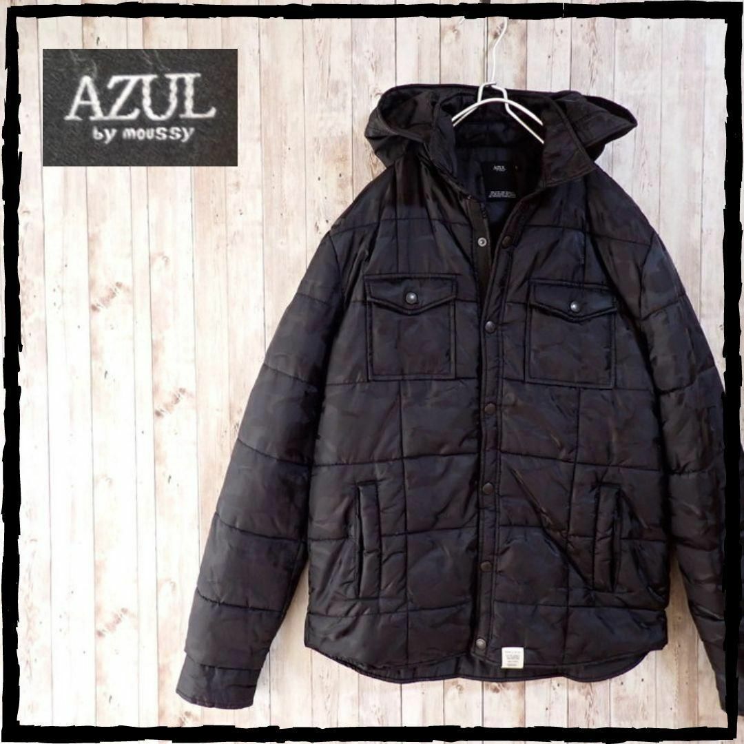 AZUL by moussy(アズールバイマウジー)の美品 アズール AZUL BY MOUSSY キルティングジャケット ブラック メンズのジャケット/アウター(ブルゾン)の商品写真