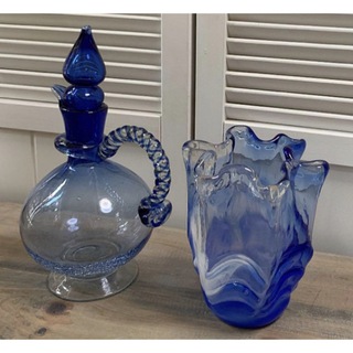 最終価格沖縄　吹きガラス　カメイガラス　花瓶(花瓶)