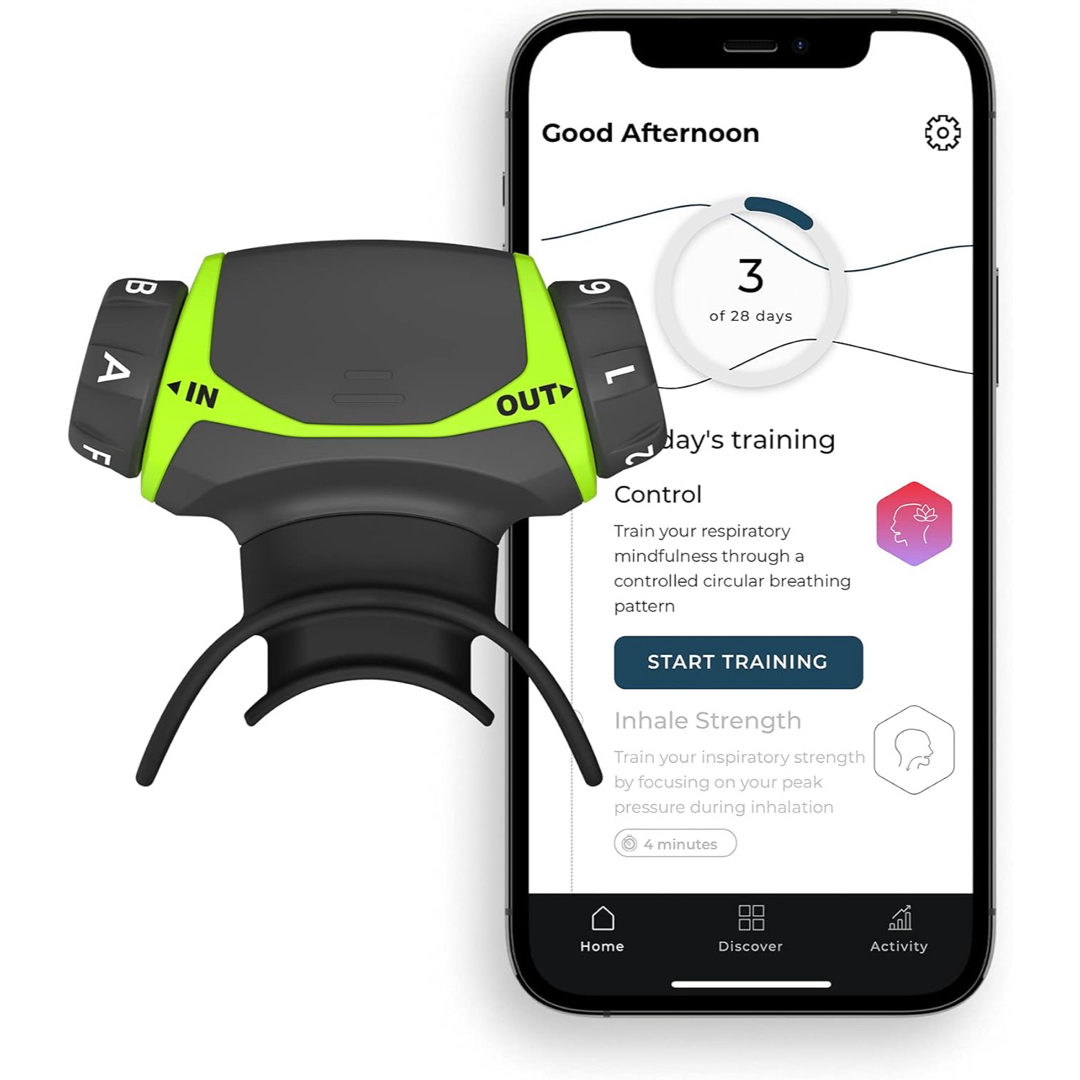 エアロフィットアクティブ 呼吸筋トレーニングデバイス 専用スマートフォンアプリ有