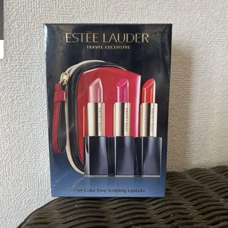 エスティローダー(Estee Lauder)の新品未開封　エスティローダー　口紅　3本セット　ポーチ付き(口紅)