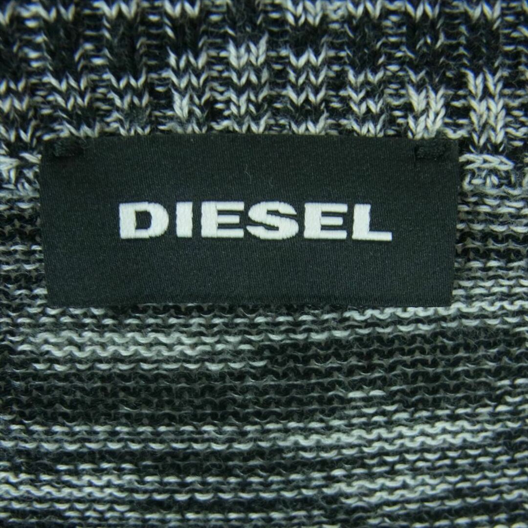 DIESEL(ディーゼル)のDIESEL ディーゼル マルチカラー ニット セーター コットン レーヨン チュニジア製 グレー系 レッド系 S【中古】 メンズのトップス(ニット/セーター)の商品写真