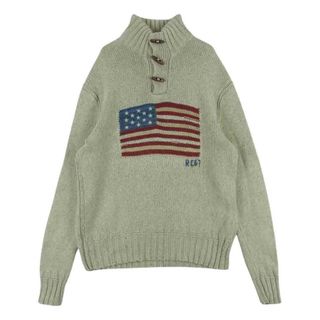 ポロラルフローレン(POLO RALPH LAUREN)のPOLO RALPH LAUREN ポロ・ラルフローレン フラッグ ハイネック ニット セーター 中国製 グレイッシュベージュ系 M【中古】(ニット/セーター)