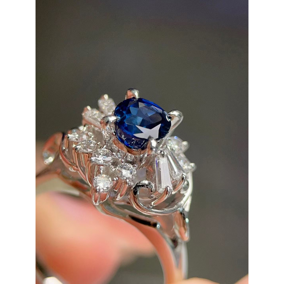 天然 ブルーサファイア ダイヤ リング 1.03ct pt900 ¥ レディースのアクセサリー(リング(指輪))の商品写真