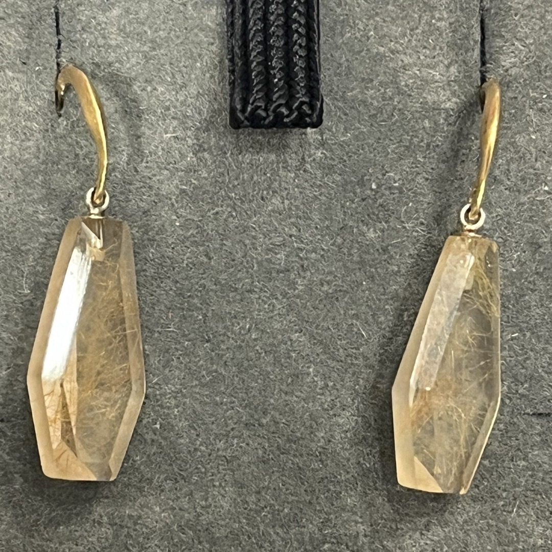 MEDERU ルチルクォーツ/K18 クリスタルピアス MEDERU ルチルクォーツ/K18 クリスタルピアス