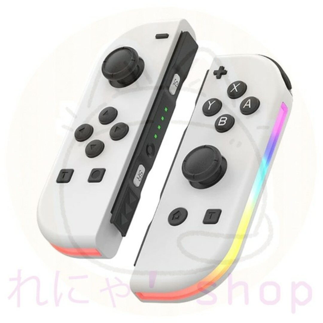 Nintendo Switch(ニンテンドースイッチ)のNintendo Switch Joy-Con 白 (連射・LED内蔵) エンタメ/ホビーのゲームソフト/ゲーム機本体(家庭用ゲーム機本体)の商品写真