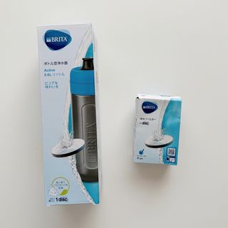 BRITA ブリタ ボトル型浄水器 0.6Lアクティブ　浄水フィルター3個セット(浄水機)