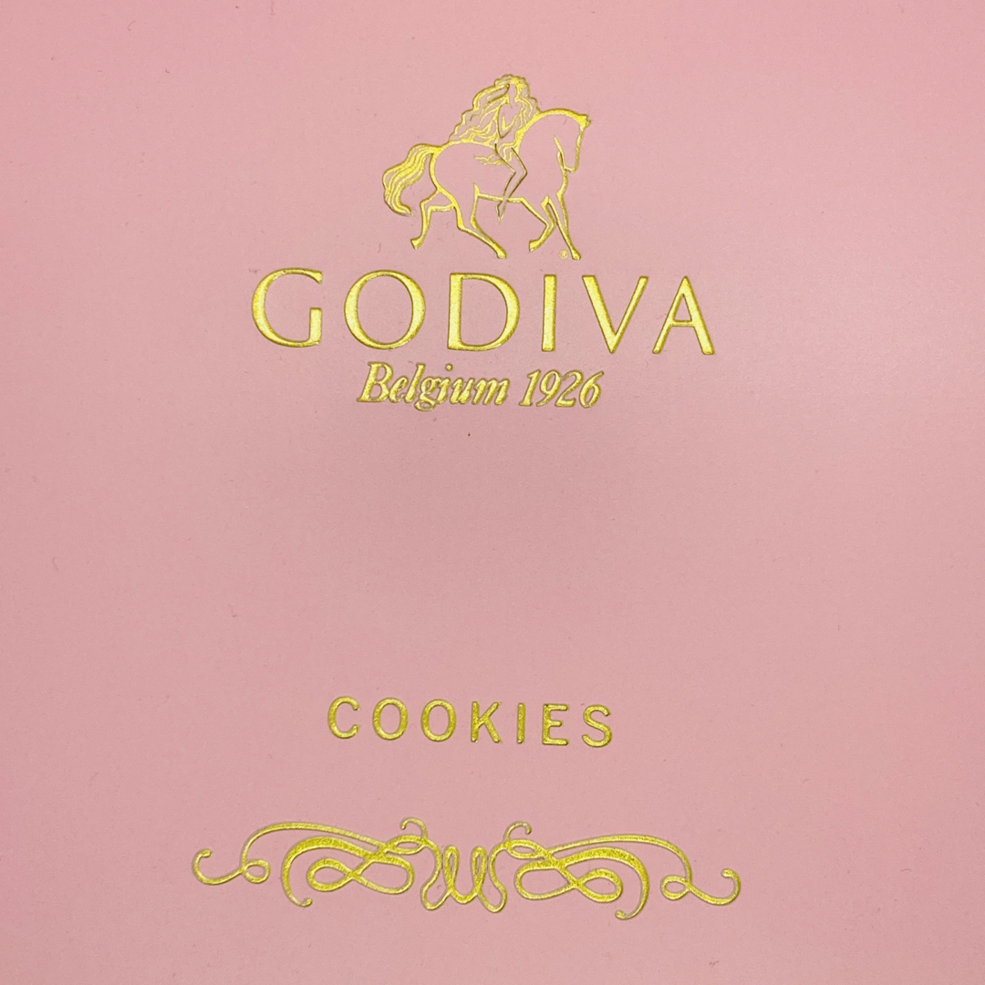 GODIVA(ゴディバ)のGODIVA　ゴディバ　缶のみ　ピンク　ゴールド　クッキー缶　COOKIES インテリア/住まい/日用品のインテリア小物(小物入れ)の商品写真