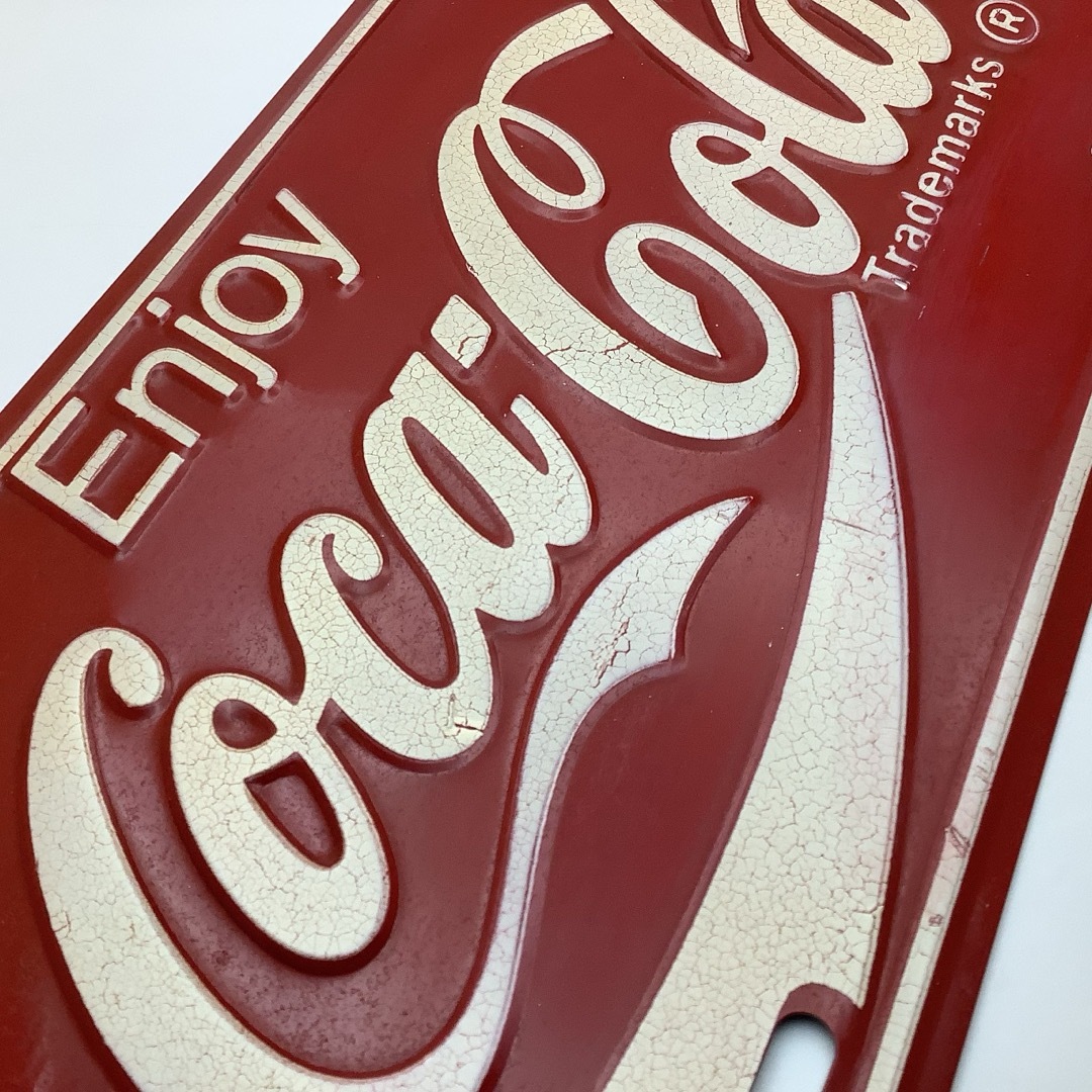 コカコーラ Coca-Cola 古いヴィンテージ ナンバー型 看板 昭和レトロ美術品/アンティーク
