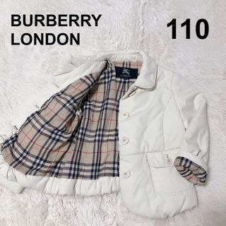 バーバリー(BURBERRY)のBURBERRYバーバリーロンドン 中綿 ジャケット コート ノバチェック 白(ジャケット/上着)