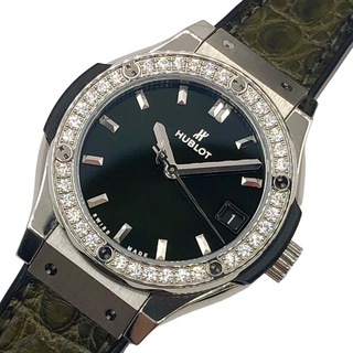 ウブロ(HUBLOT)の　ウブロ HUBLOT クラシックフュージョン チタニウム グリーン ダイヤモンド 581.NX.8970.LR.1140 チタン レディース 腕時計(腕時計)
