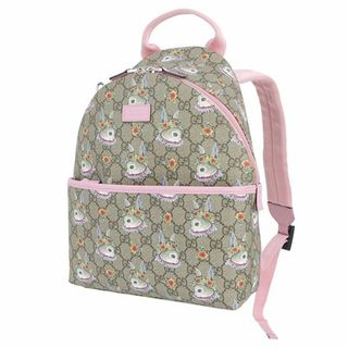 グッチ(Gucci)のグッチ ヒグチユウコ チルドレンズコレクション GGスプリーム バックパック キャンバス レザー GGロゴ ウサギ ピンク ベージュ シルバー 未使用展示 1117(リュック/バックパック)