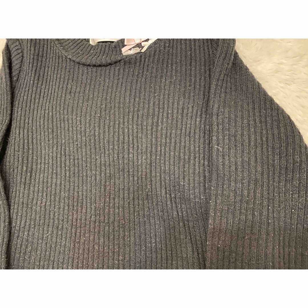 トップス　110  女の子　黒　白 キッズ/ベビー/マタニティのキッズ服女の子用(90cm~)(Tシャツ/カットソー)の商品写真