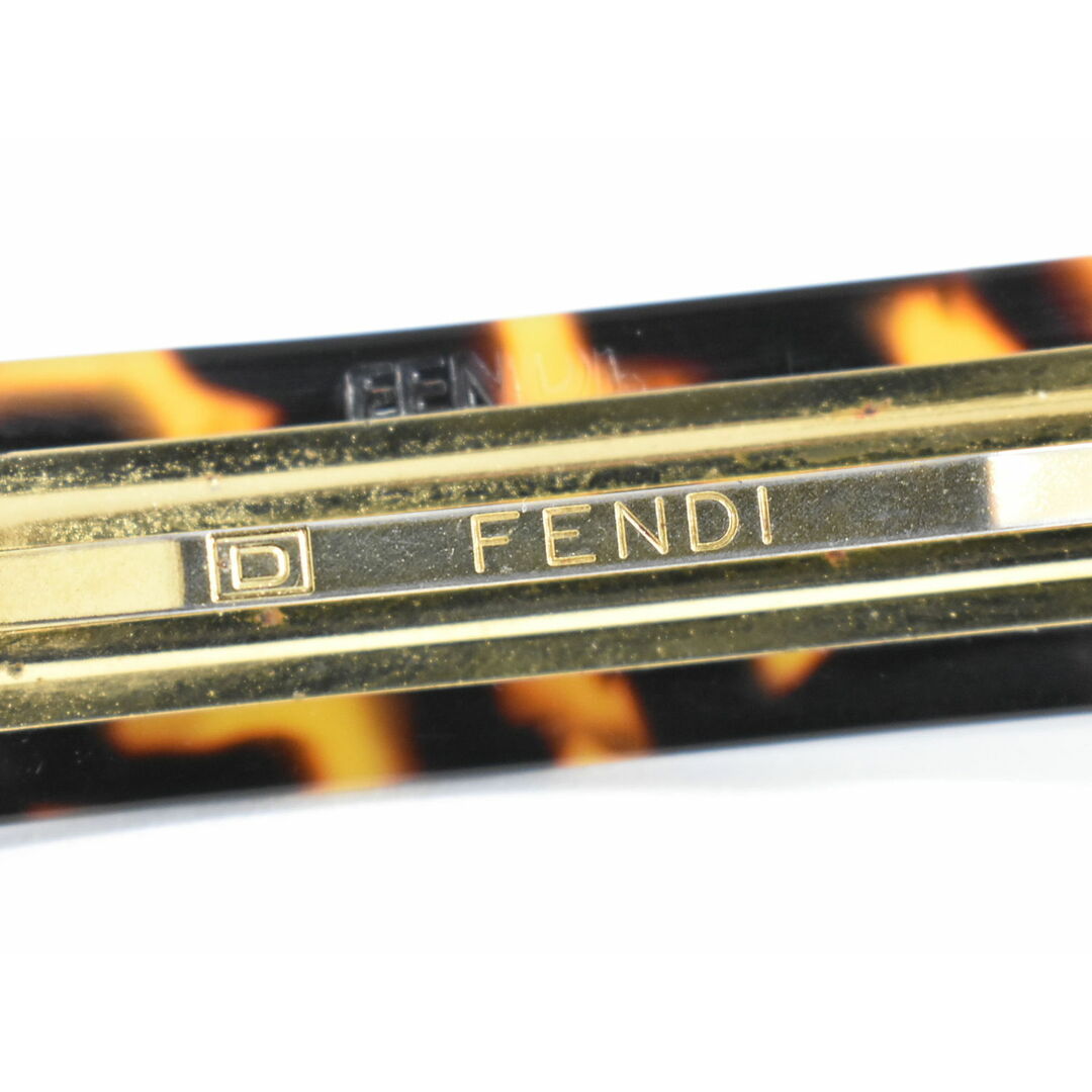 FENDI - 本物 フェンディ FENDI ロゴ べっ甲柄 バレッタ FENDI - 本物 フェンディ FENDI ロゴ べっ甲柄 バレッタ