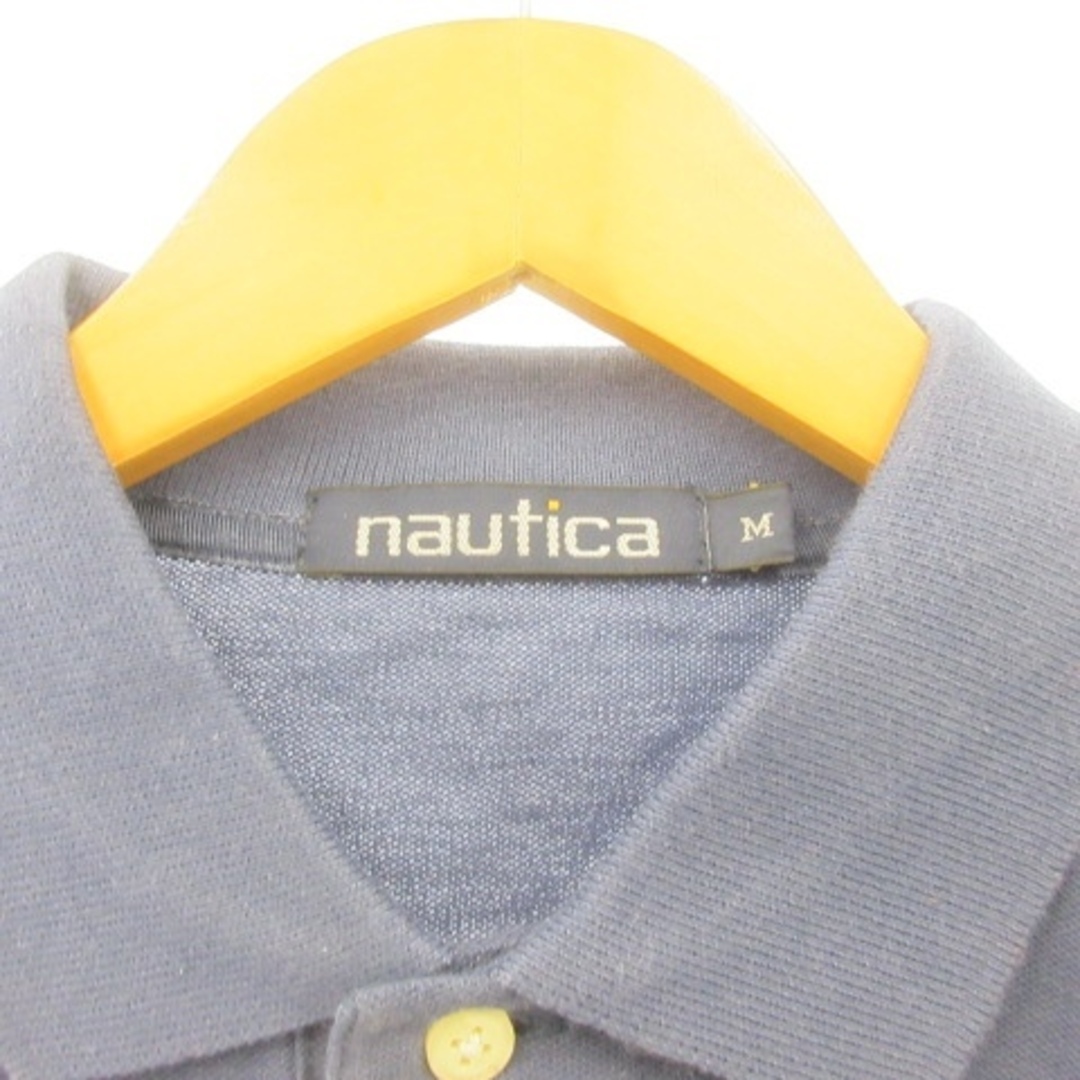 NAUTICA(ノーティカ)のノーティカ ポロシャツ 半袖 ボーダー 紺 ネイビー 白 ホワイト M EC● メンズのトップス(ポロシャツ)の商品写真