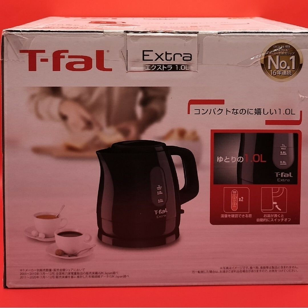 T-fal(ティファール)の□ティファール 電気ケトル　1.0L ブラック　KO1718JP スマホ/家電/カメラの生活家電(電気ケトル)の商品写真