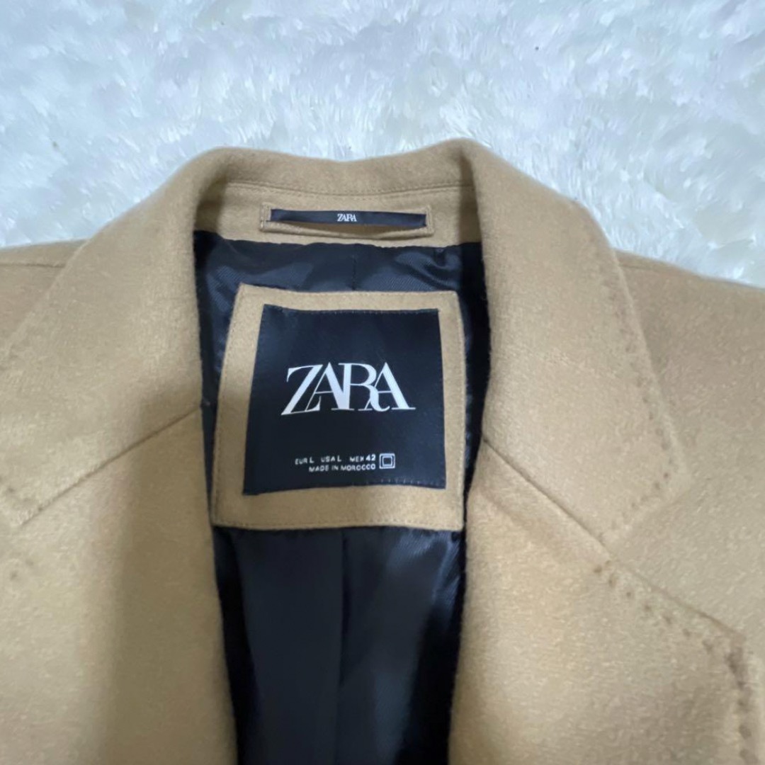 ZARA(ザラ)のZARA ザラ 【LL】 イタリアン　ウールブレンド チェスターコート ベージュ メンズのジャケット/アウター(チェスターコート)の商品写真