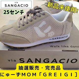 【超希少】via SANGACIO にゅ～ずMOM『GREIGE』25㎝ベージュ(スニーカー)