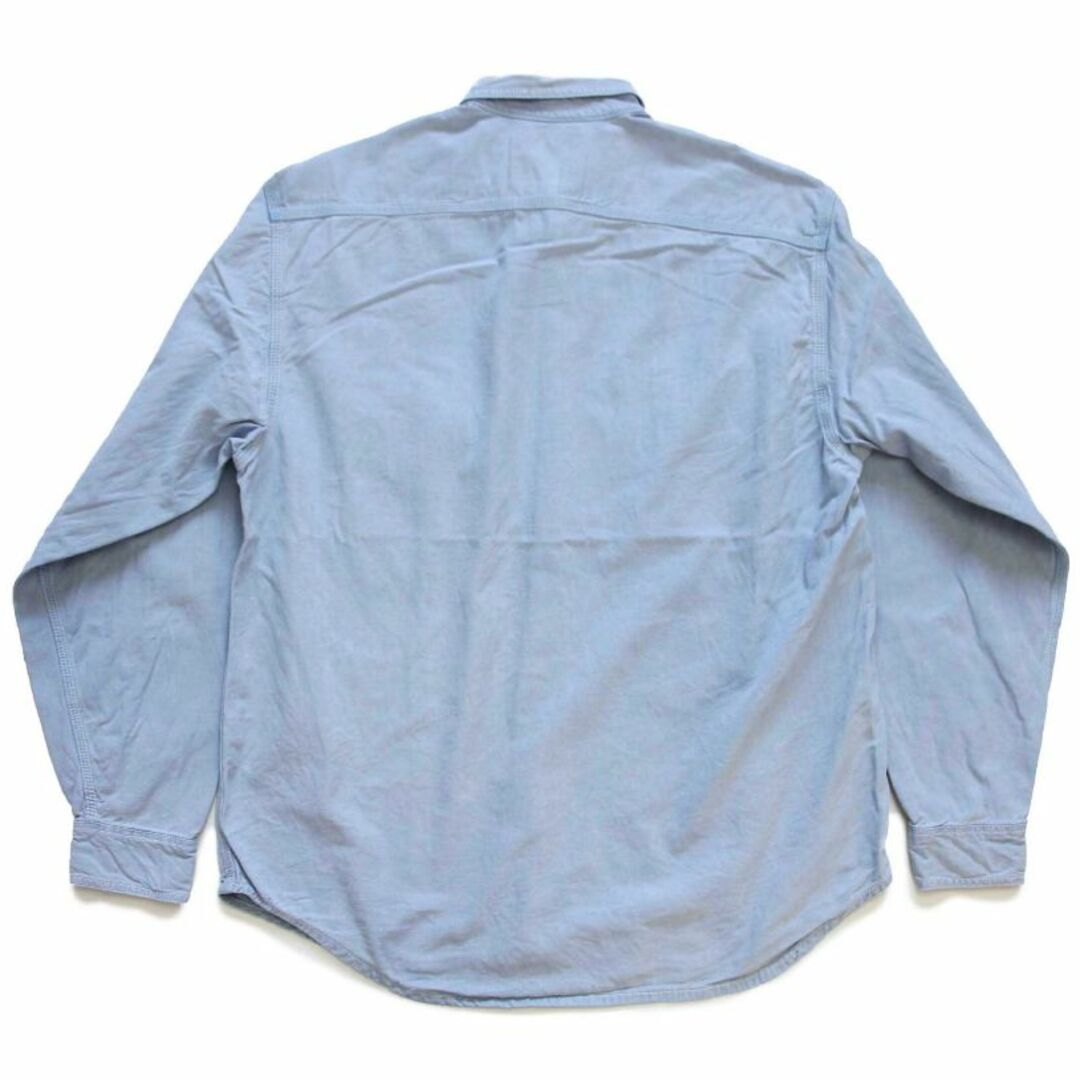 スカイブルー系素材90s Levi'sリーバイス カラーデニム ワークシャツ スカイブルー L★オールド ビンテージ コットン オーバーサイズ ビッグサイズ