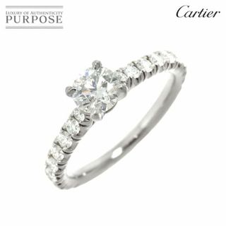 カルティエ(Cartier)のカルティエ Cartier ソリテール ダイヤ 0.50ct E/VS1/EX #48 リング Pt プラチナ 指輪【証明書・鑑定書付き】VLP 90210676(リング(指輪))