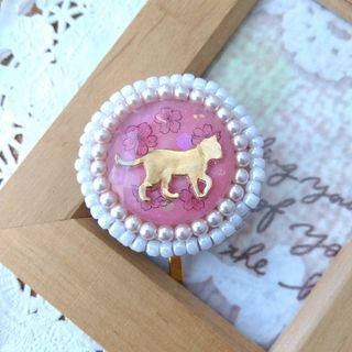 【H-35】ビーズ刺繍ポニーフック(ヘアアクセサリー)