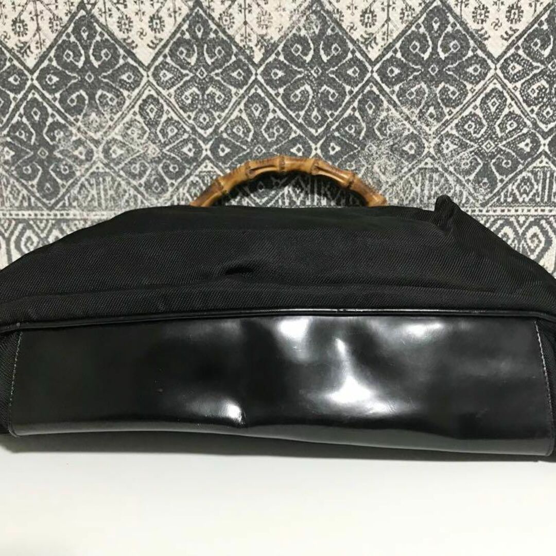 Gucci(グッチ)の【良品】GUCCI グッチ 3754 バンブー ハンドバッグ ブラック 肩掛け レディースのバッグ(ハンドバッグ)の商品写真
