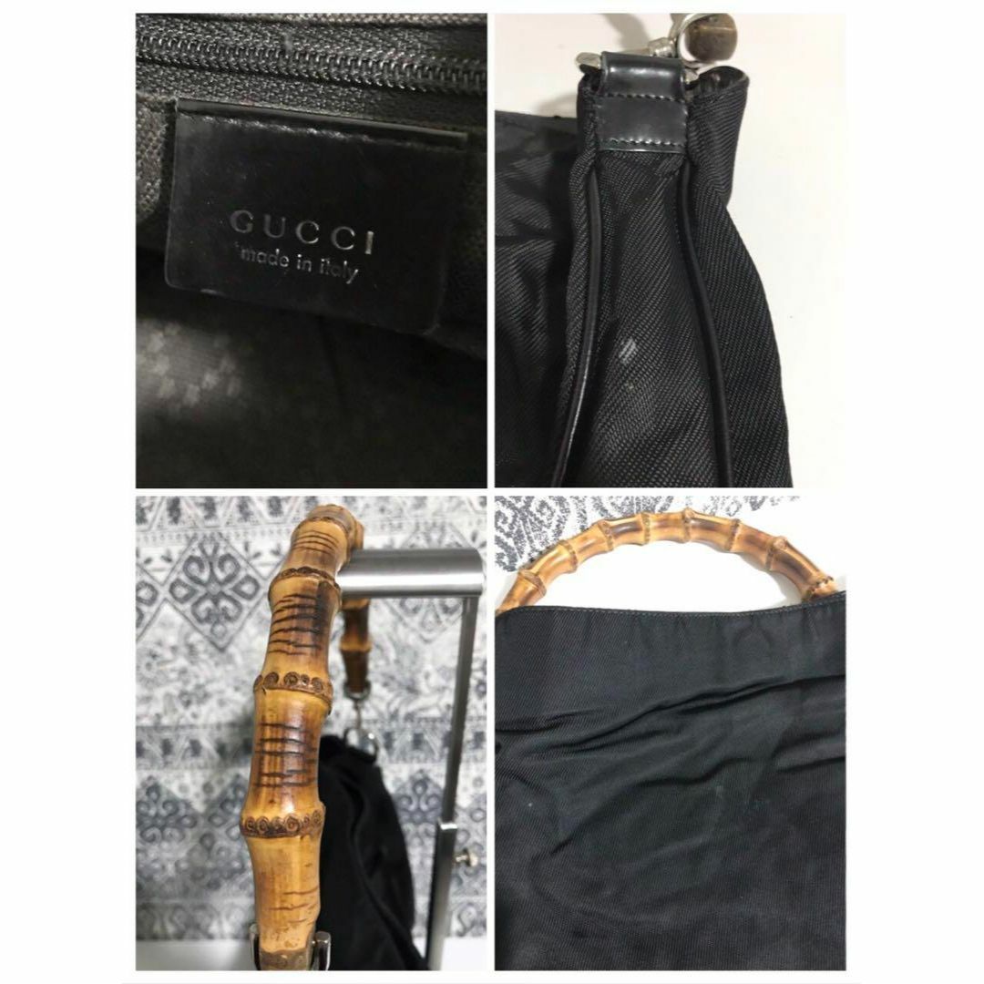 Gucci(グッチ)の【良品】GUCCI グッチ 3754 バンブー ハンドバッグ ブラック 肩掛け レディースのバッグ(ハンドバッグ)の商品写真