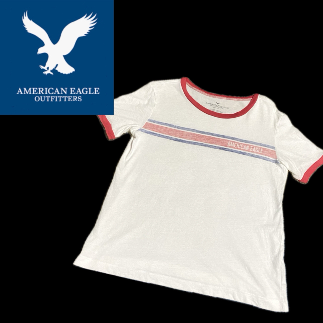 American Eagle(アメリカンイーグル)のアメリカンイーグル AMERICAN EAGLE 海外 古着 ホワイト 白 XS レディースのトップス(Tシャツ(半袖/袖なし))の商品写真