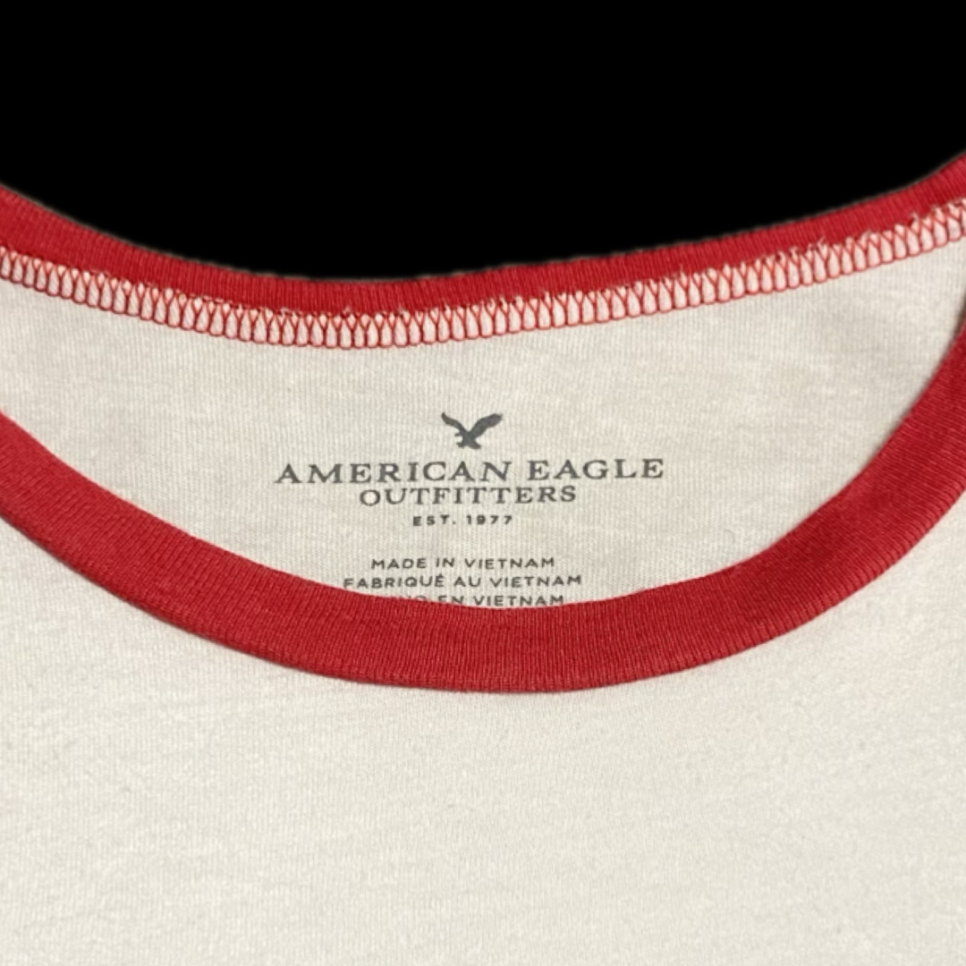 American Eagle(アメリカンイーグル)のアメリカンイーグル AMERICAN EAGLE 海外 古着 ホワイト 白 XS レディースのトップス(Tシャツ(半袖/袖なし))の商品写真