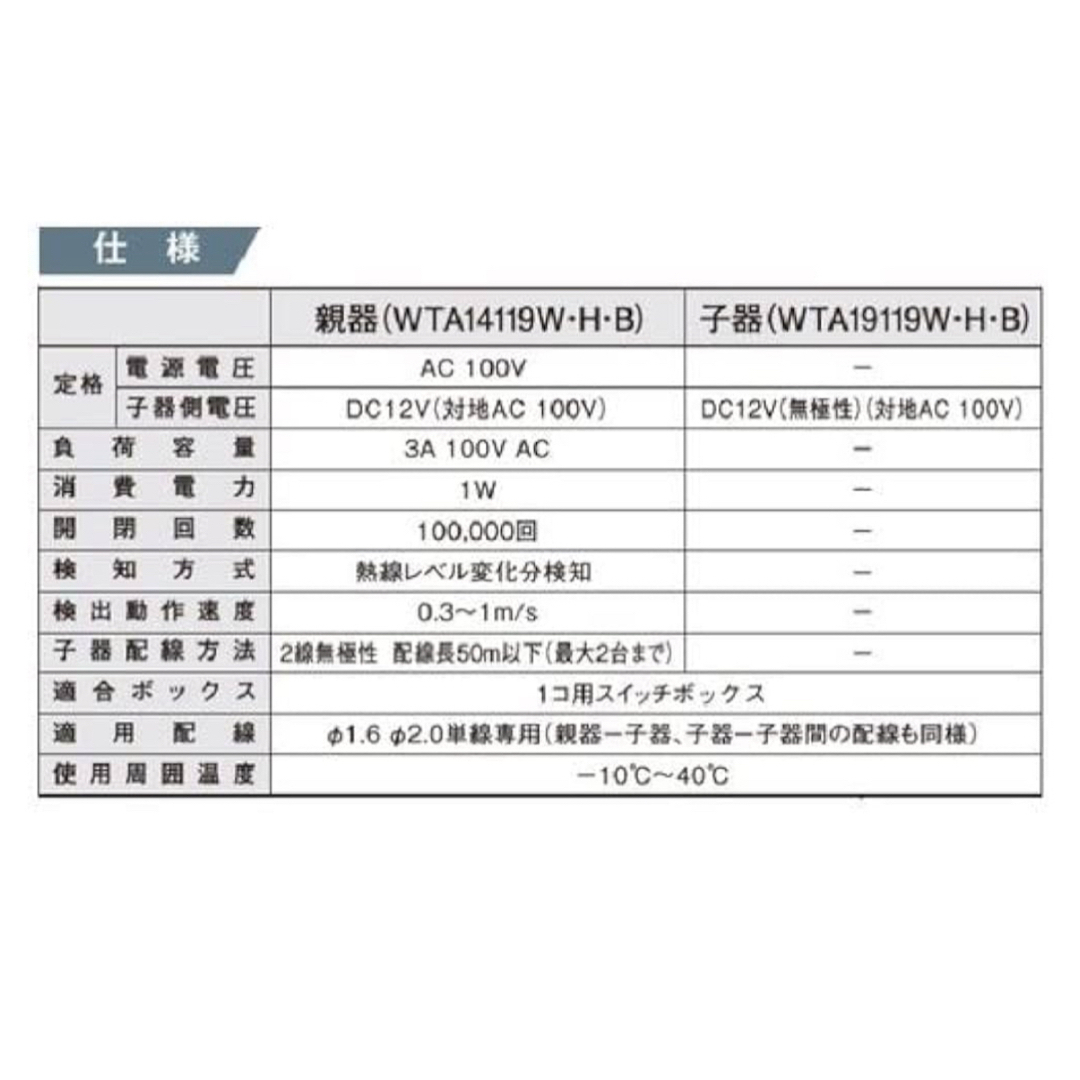 Panasonic(パナソニック)のパナソニック 壁取付 熱線センサ付自動スイッチ 親器 WTA14119B インテリア/住まい/日用品のライト/照明/LED(その他)の商品写真