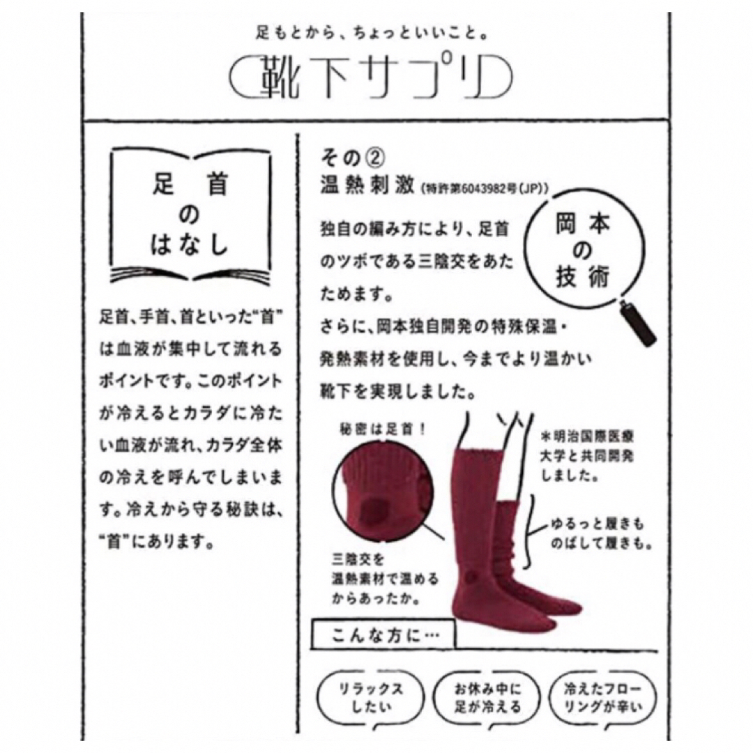 JUN OKAMOTO(ジュンオカモト)の靴下サプリ まるでこたつソックス ブラック 新品未開封 レディースのレッグウェア(ソックス)の商品写真