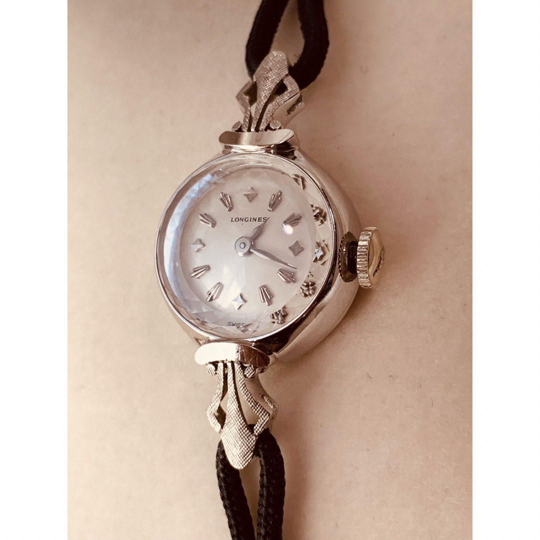 LONGINES(ロンジン)のロンジン 14金 カットガラス アンティークウォッチ レディースのファッション小物(腕時計)の商品写真