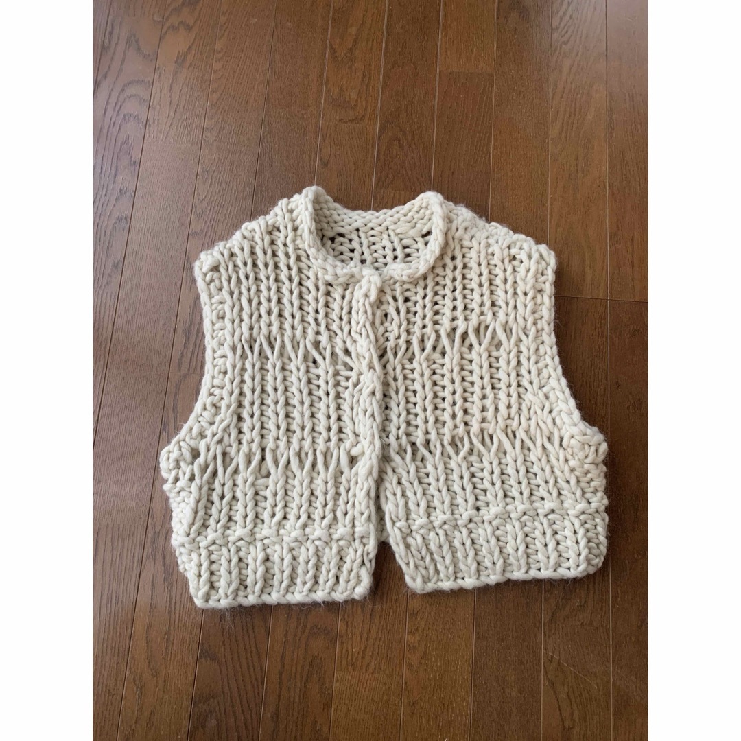 todayful Chunky Hand Knitvest  エクリュサイズフリー