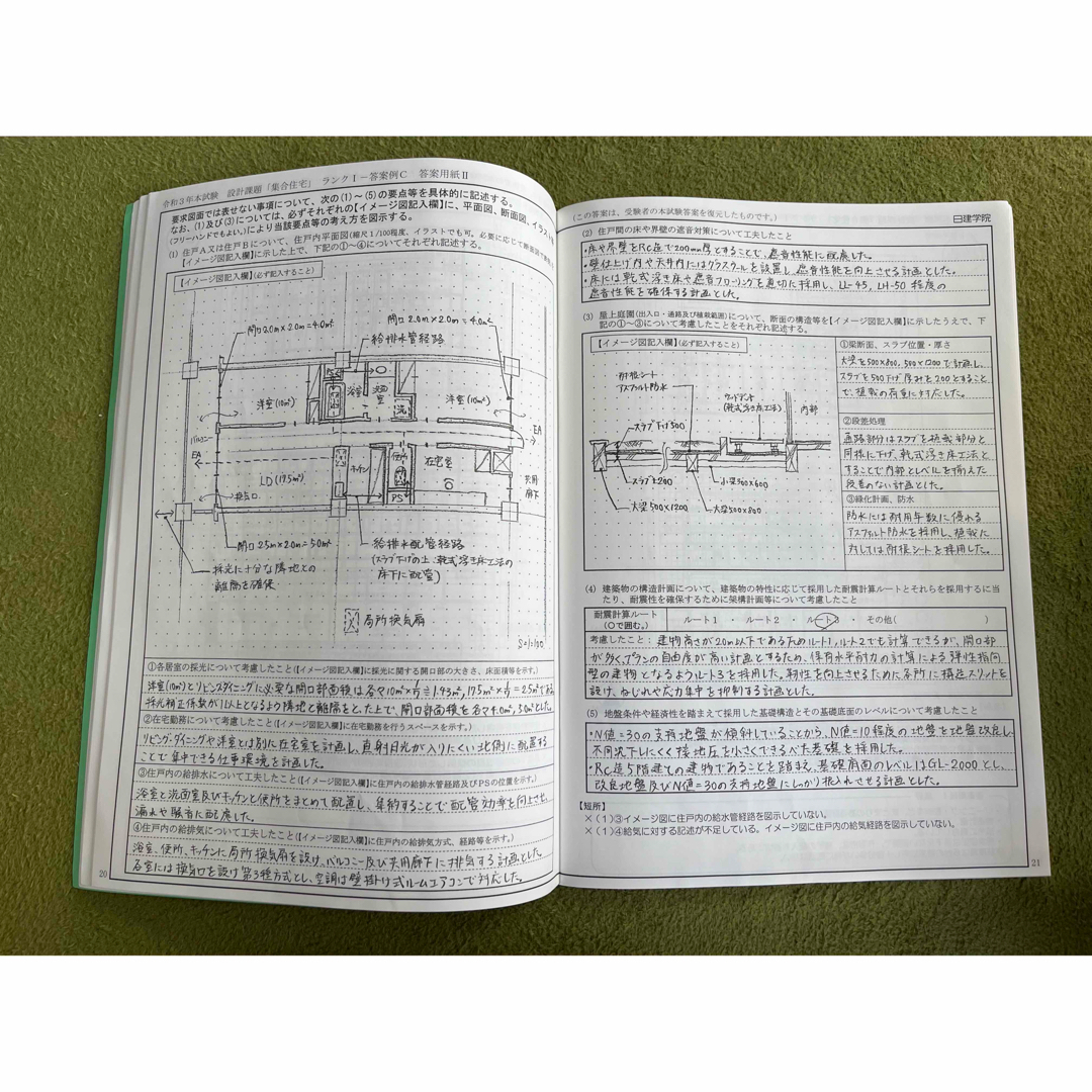 一級建築士 令和3年 合否ランク別答案集 日建学院 エンタメ/ホビーの本(資格/検定)の商品写真