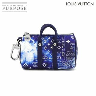 ルイヴィトン(LOUIS VUITTON)の未使用 展示品 ルイ ヴィトン LOUIS VUITTON モノグラム バンダナ ポルト クレ ポーチ キーホルダー チャーム ブルー MP3337 VLP 90218629(キーホルダー)