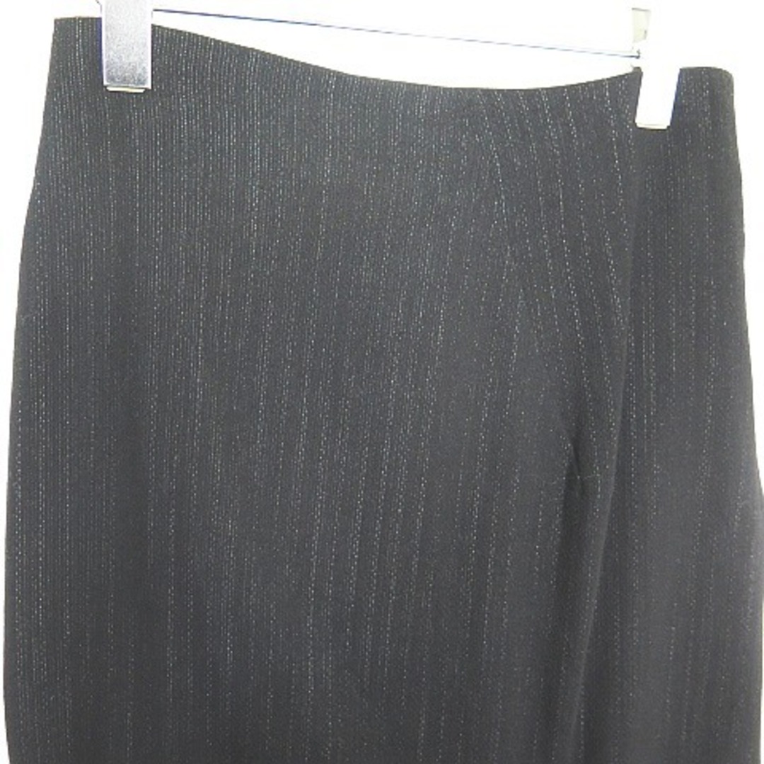 Y's(ワイズ)のワイズ Y's ロングスカート 薄手ウール ストライプ ブラック レディースのスカート(ロングスカート)の商品写真