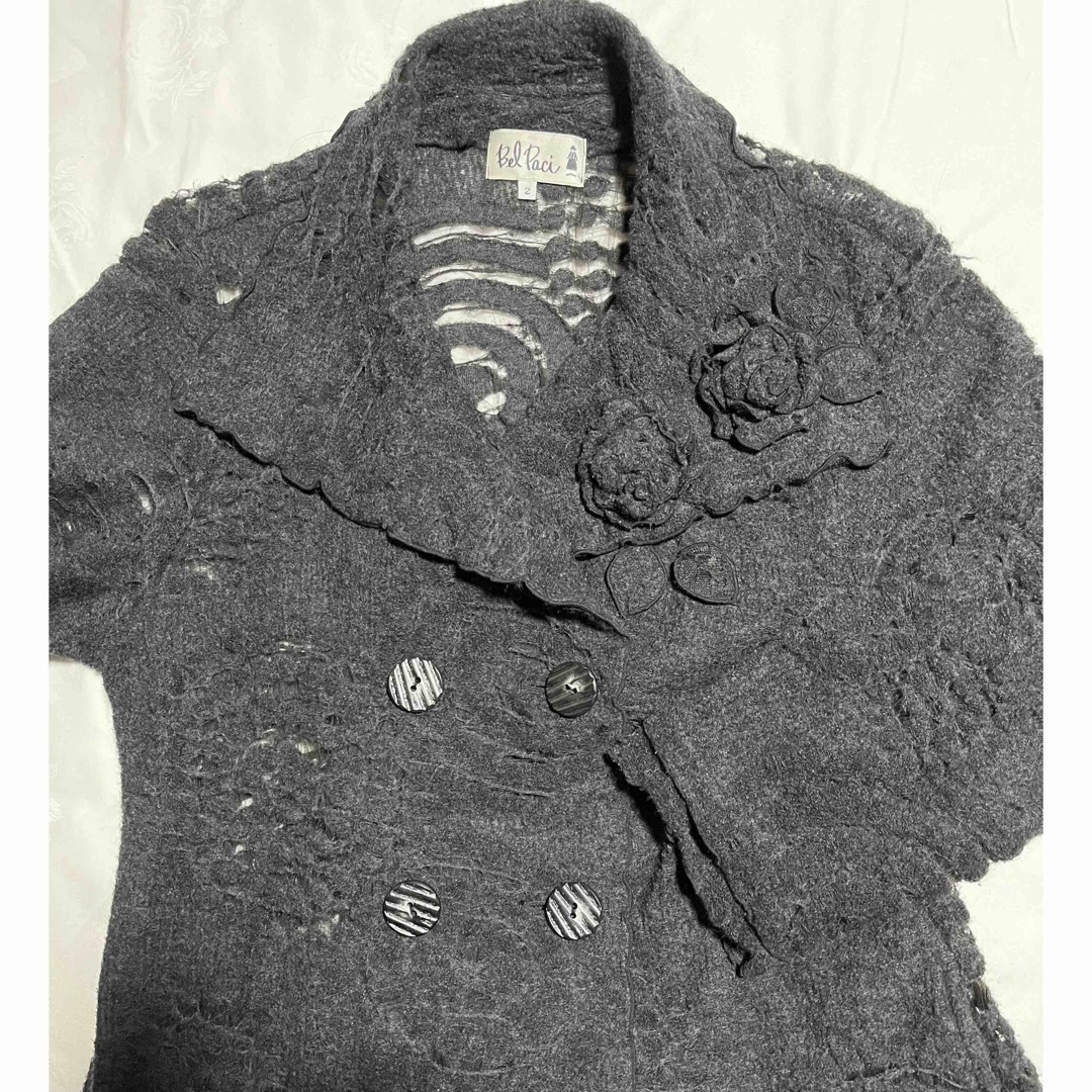 ベルパーチカーディガンLサイズ、黒 レディースのジャケット/アウター(その他)の商品写真