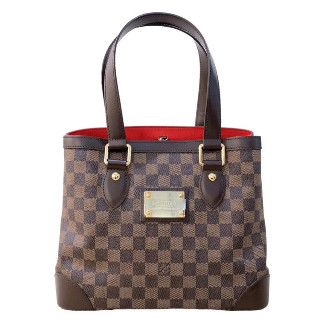 約30cm高さルイ・ヴィトン LOUIS VUITTON ハムステッドPM N51205 ブラウン　ゴールド金具 ダミエ レディース トートバッグ