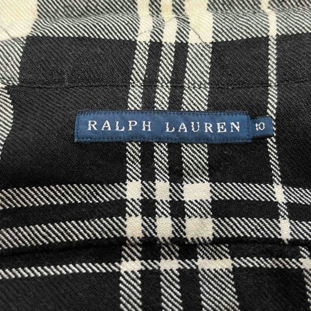 Ralph Lauren(ラルフローレン)の美品 ラルフローレン 長袖シャツ 綿 シルク ウール チェック 黒 10 レディースのトップス(シャツ/ブラウス(長袖/七分))の商品写真