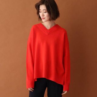 美品✨　ドレステリア　ロングコート　ボタン　ベージュ　オレンジ　赤