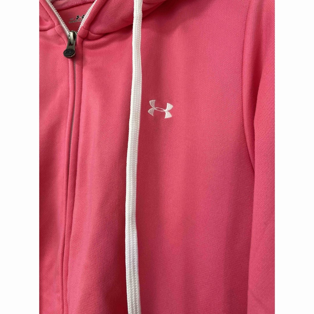 UNDER ARMOUR(アンダーアーマー)のUNDER ARMOUR ジップアップパーカー Mサイズ ピンク レディースのトップス(パーカー)の商品写真