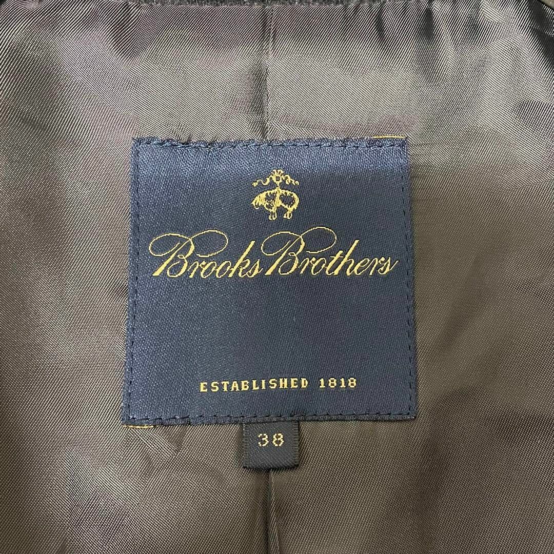 Brooks Brothers(ブルックスブラザース)の高級 ブルックスブラザーズ カシミヤ混比翼ステンカラーコート グレー 38 美品 メンズのジャケット/アウター(ステンカラーコート)の商品写真